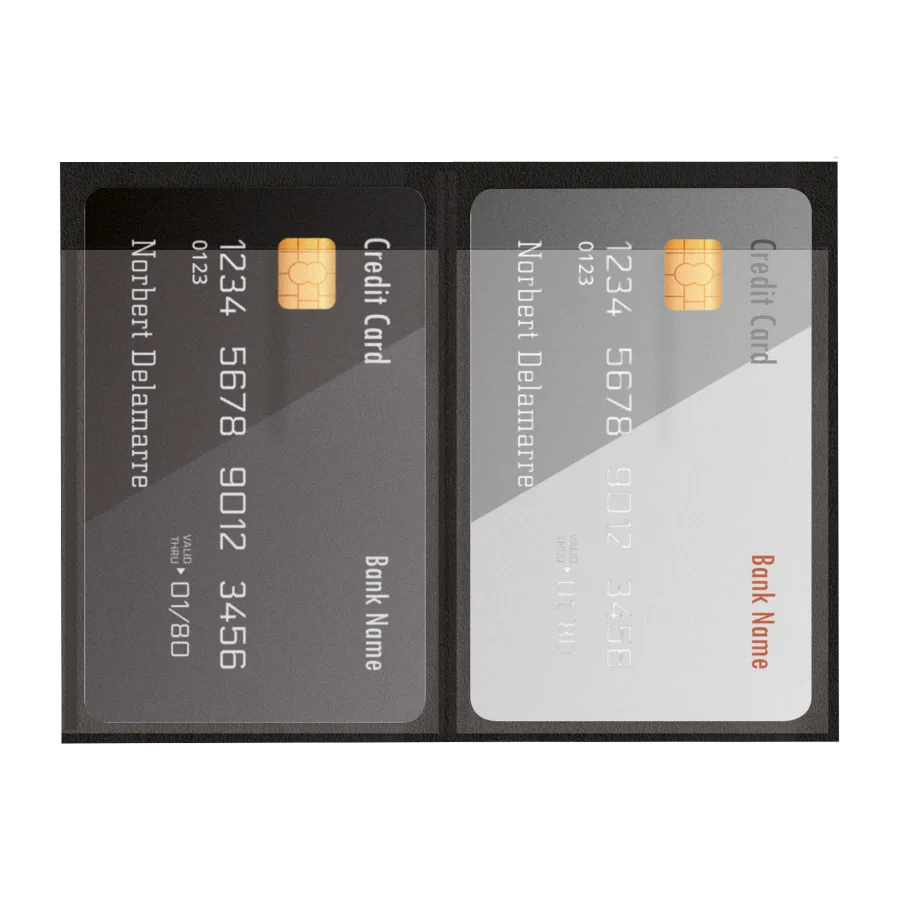 Vue 2 de Etui 2 cartes pvc imit° cuir