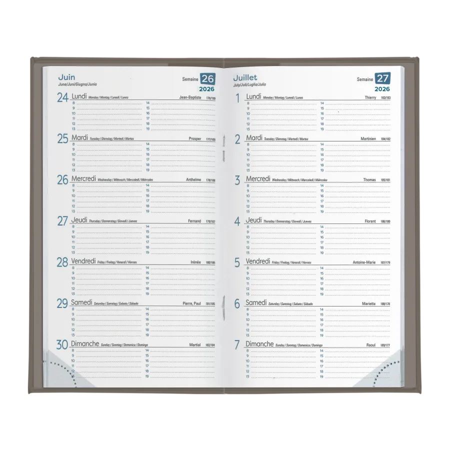 Vue 2 de Agenda 15 j pvc gomme marbre