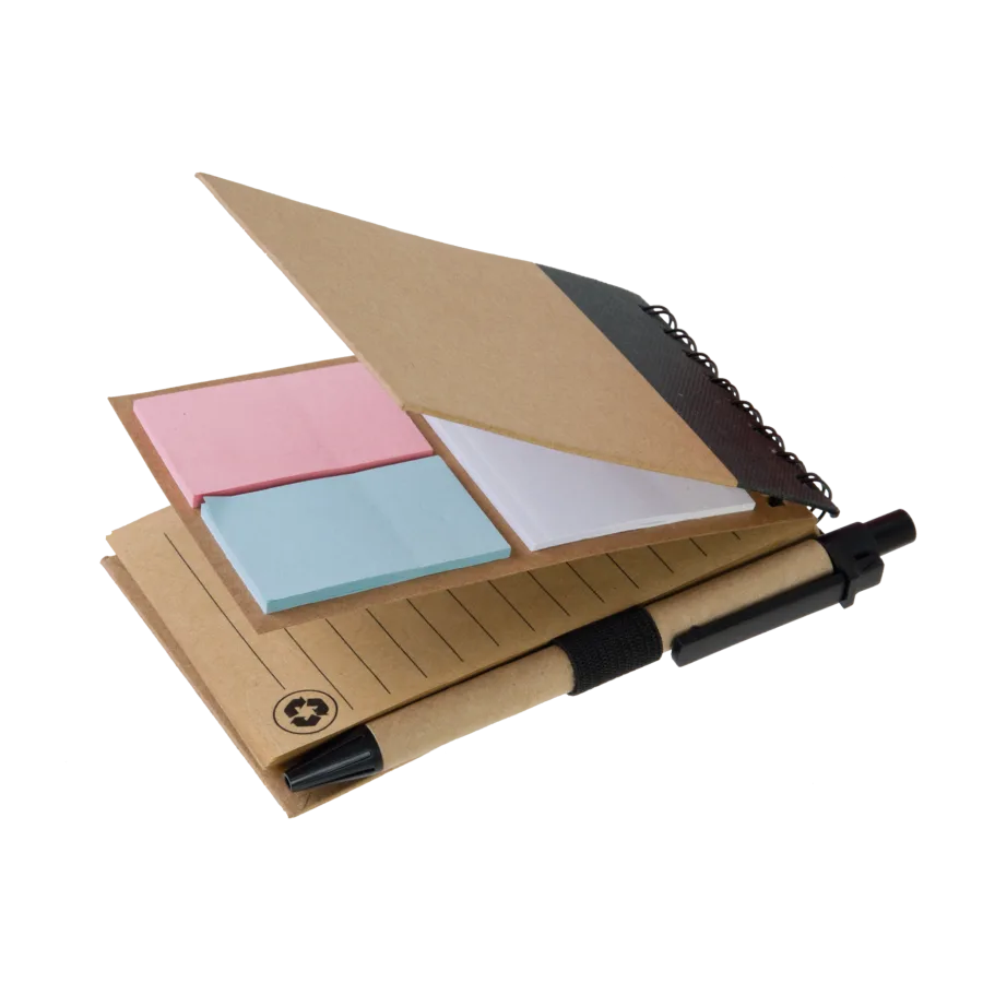 Vue 4 de Carnet spirales adhesif/stylo