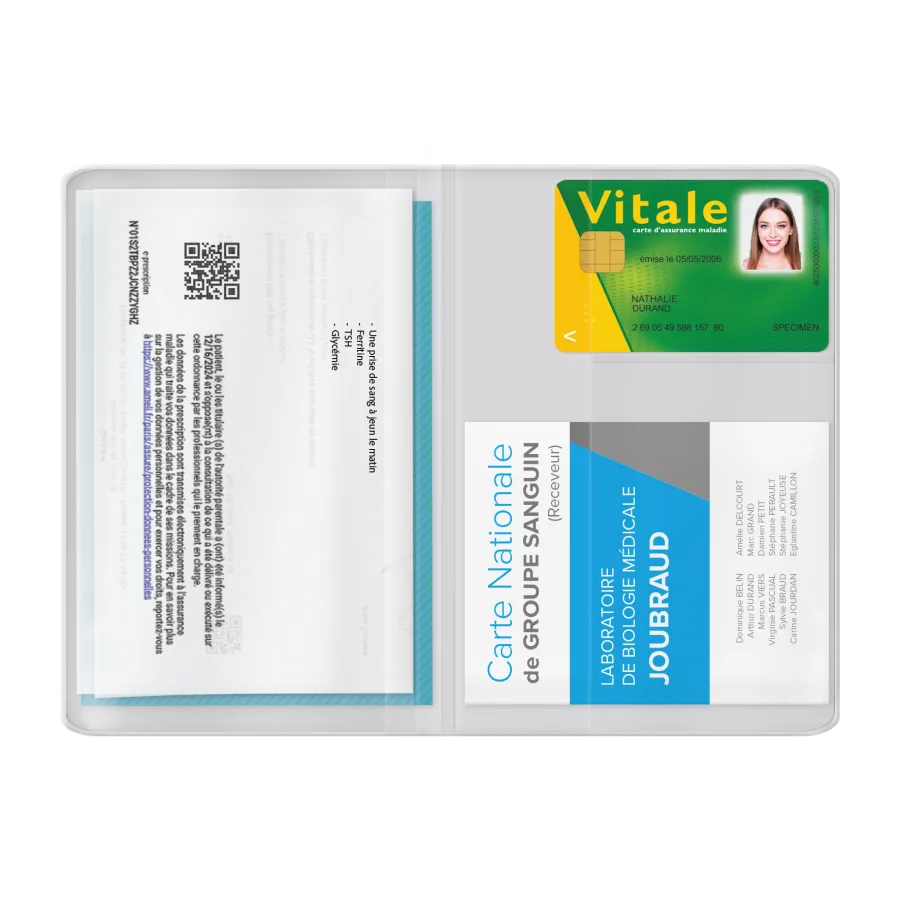 Vue 3 de Pochette sante pvc mat