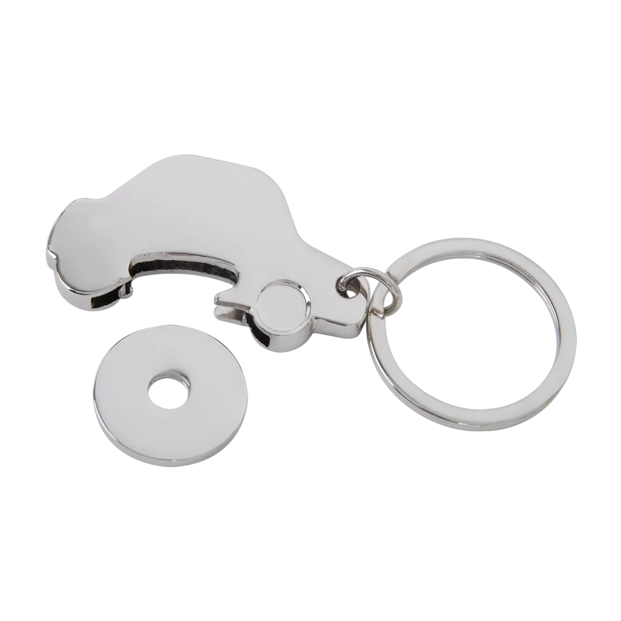 Vue 3 de Porte-cles jeton voiture