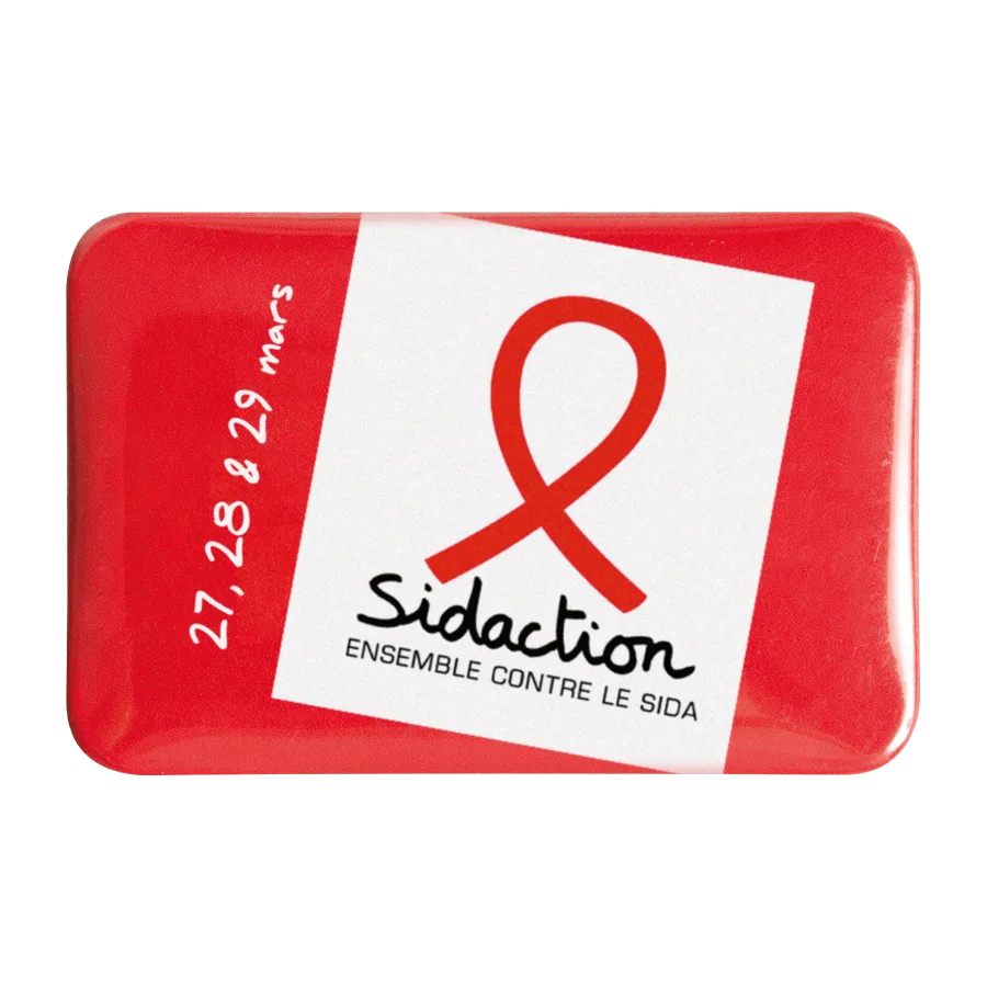 Vue 4 de Badge rectangle 5,9 x 3,9 cm