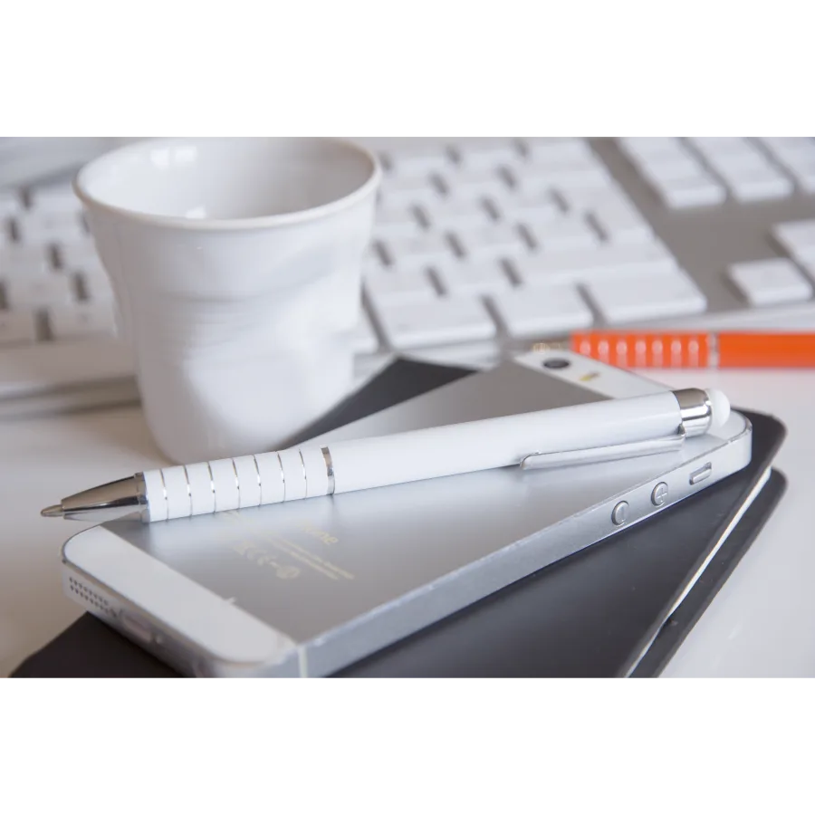 Vue 3 de Stylo bille/stylet aluminium
