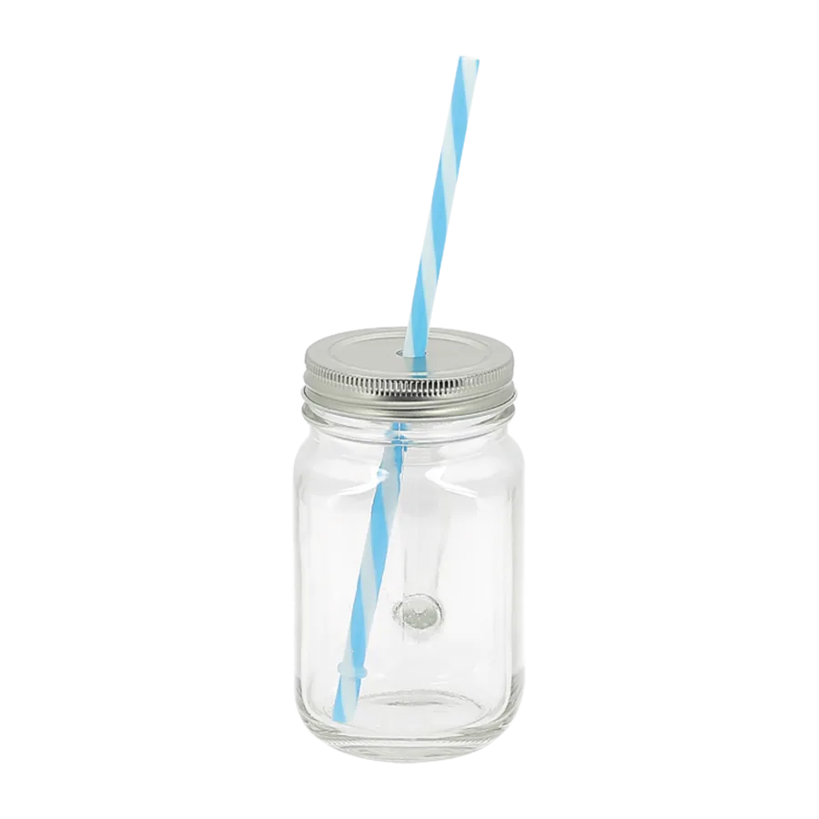 Vue 4 de Mason jar 40 cl avec paille