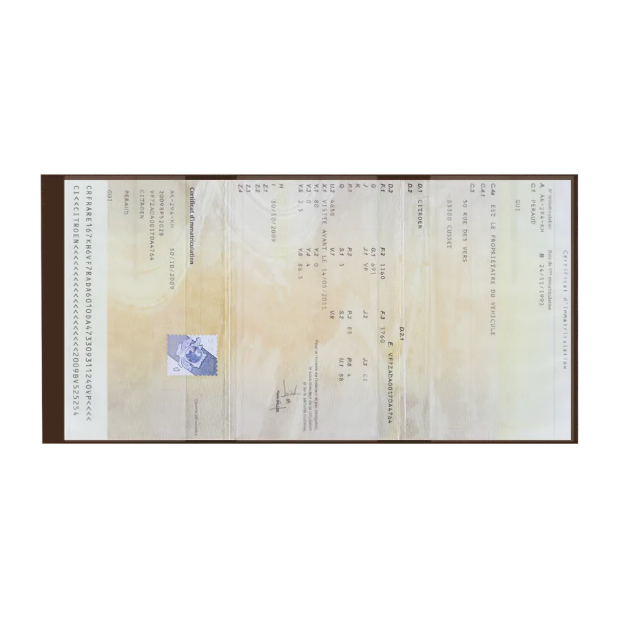 Vue 5 de Porte-carte grise pvc verni