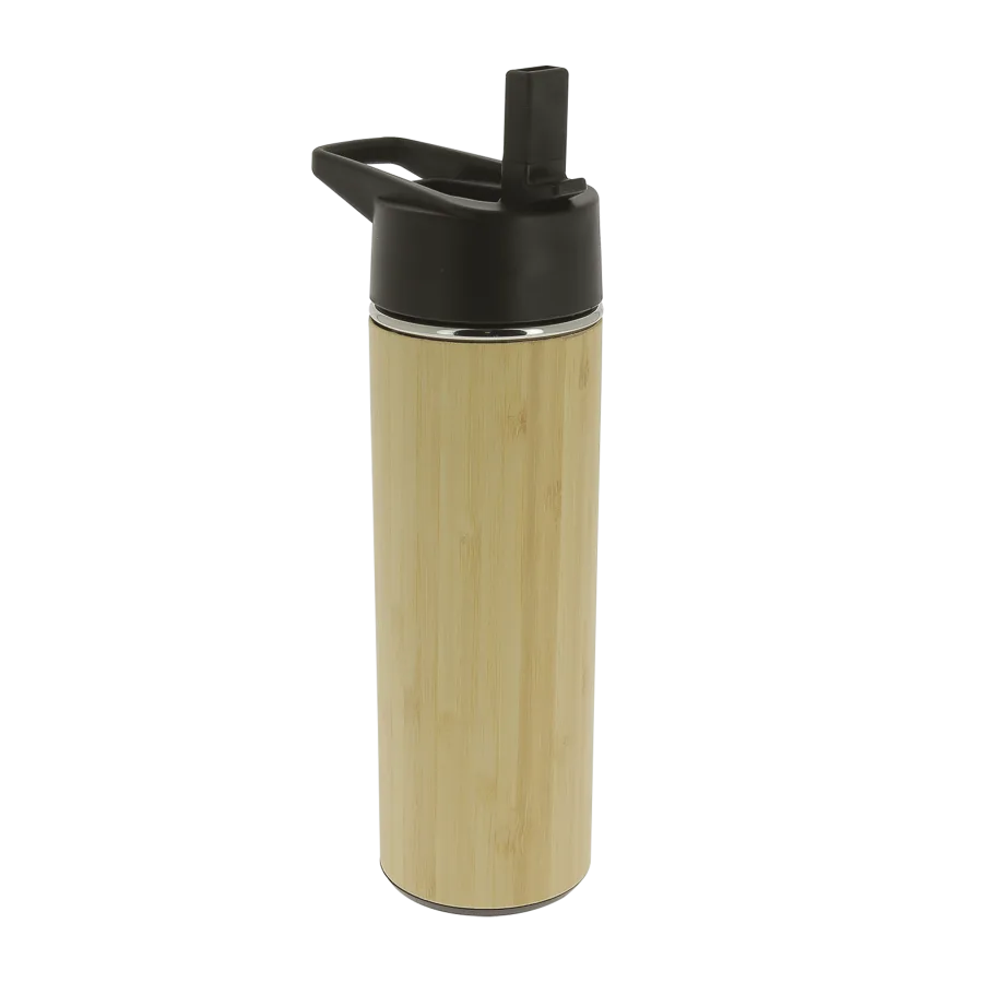 Vue 2 de Gourde isotherme bambou 40 cl
