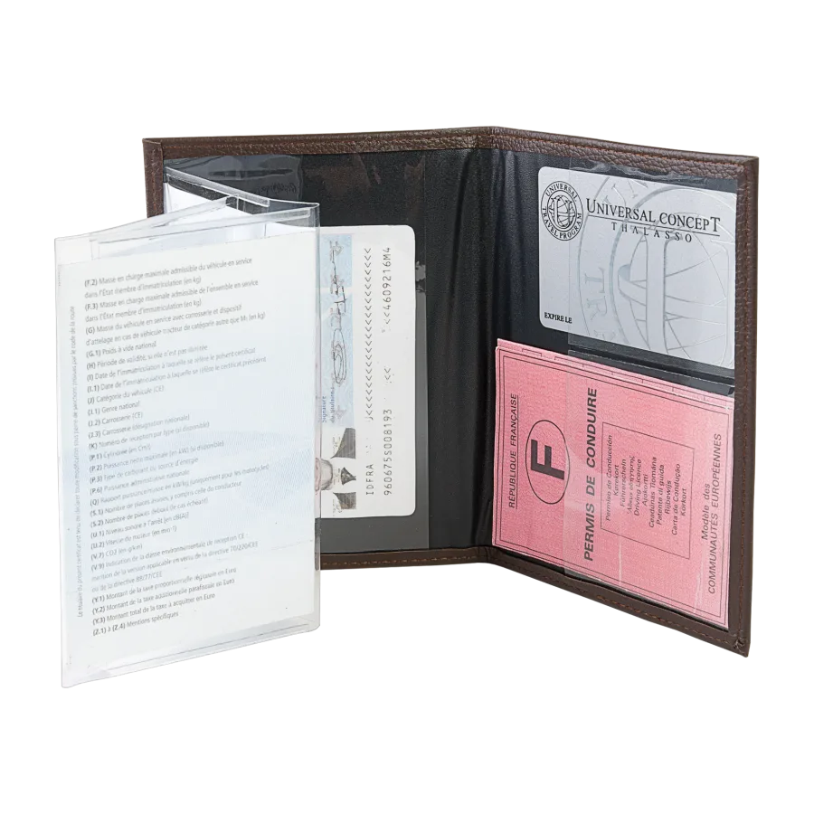 Vue 2 de Porte-carte grise pvc cousu