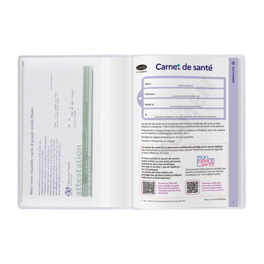 Vue 3 de Pochette sante 3 p pvc mat