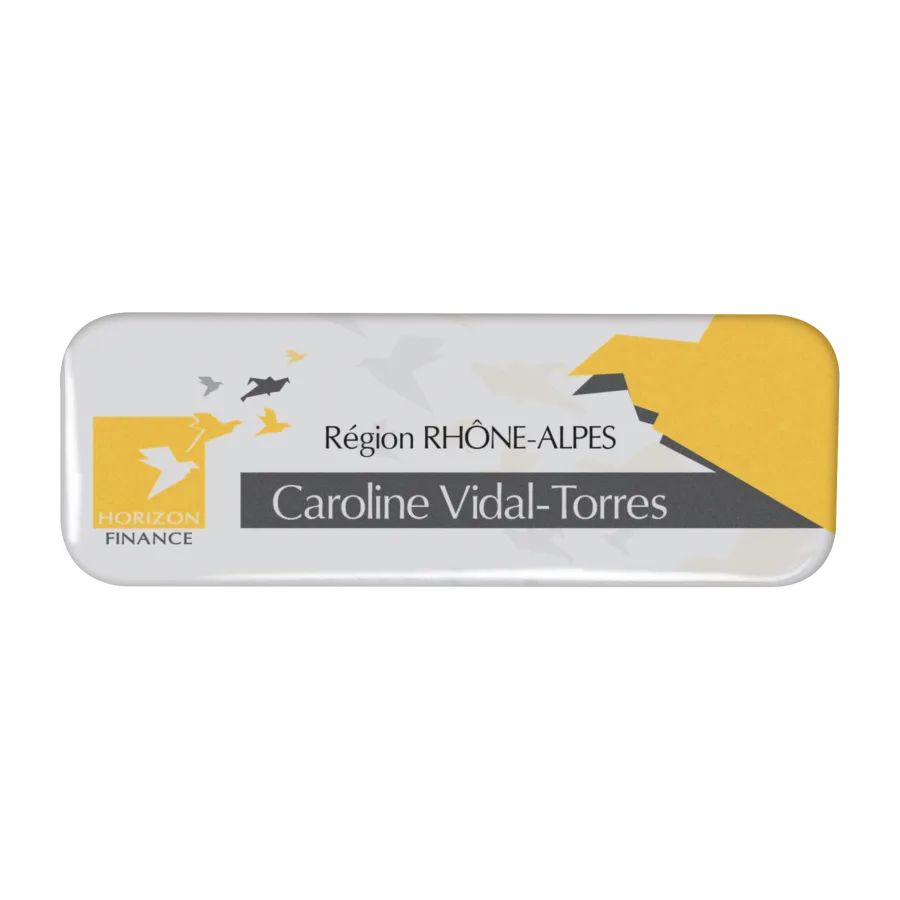 Vue 5 de Badge rectangle 6,9 x 2,4 cm