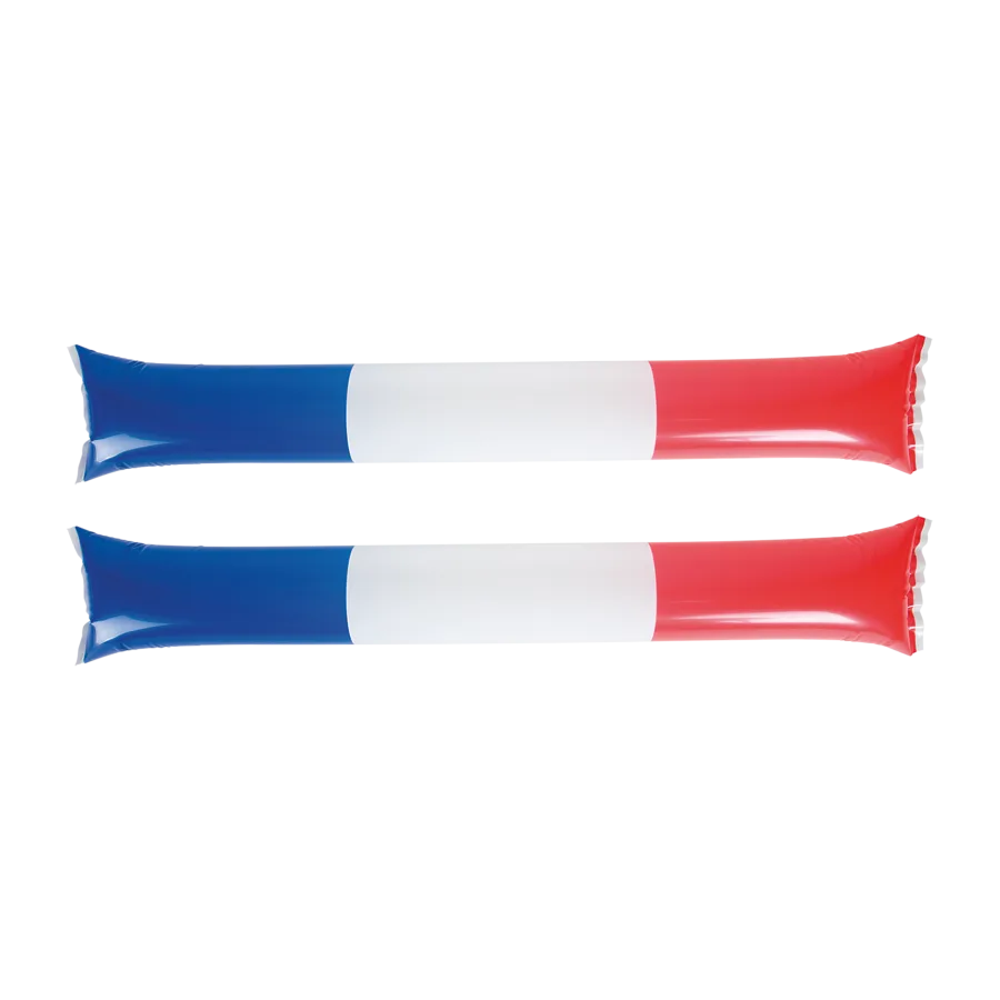 Vue 2 de 2 batons de tambour tricolore