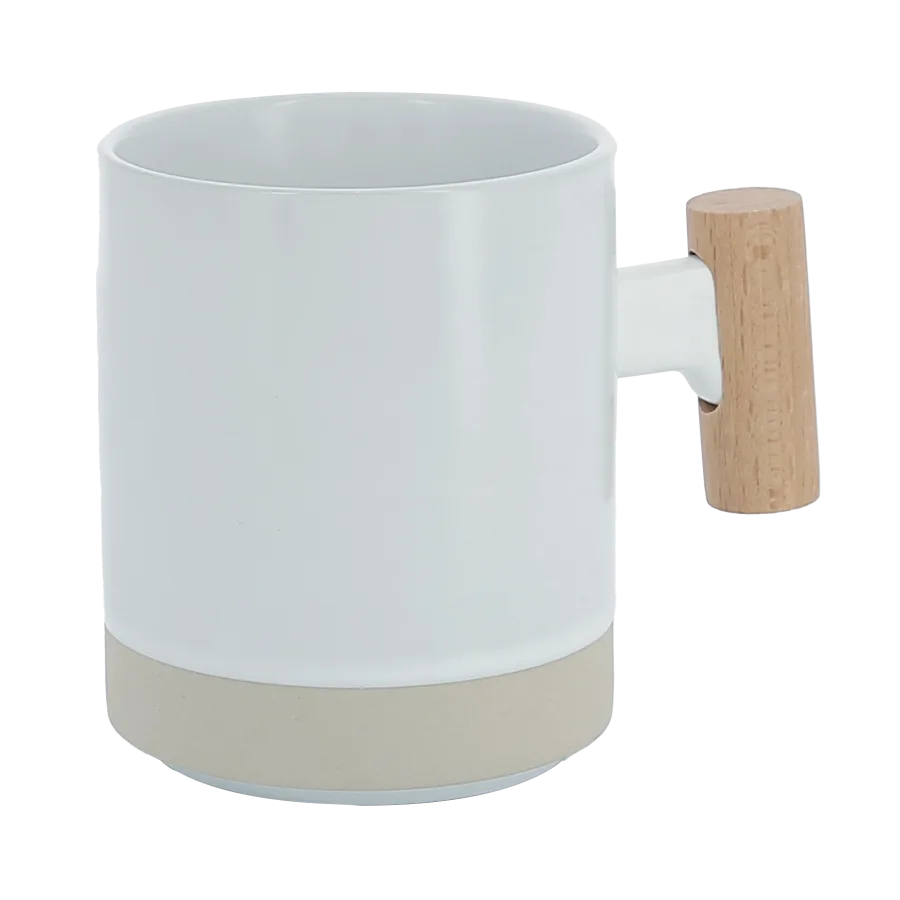 Vue 3 de Mug ceramique/bois 33cl