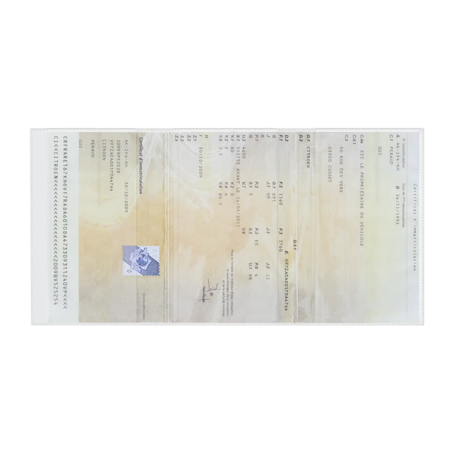 Vue 2 de Porte-carte grise pvc mat