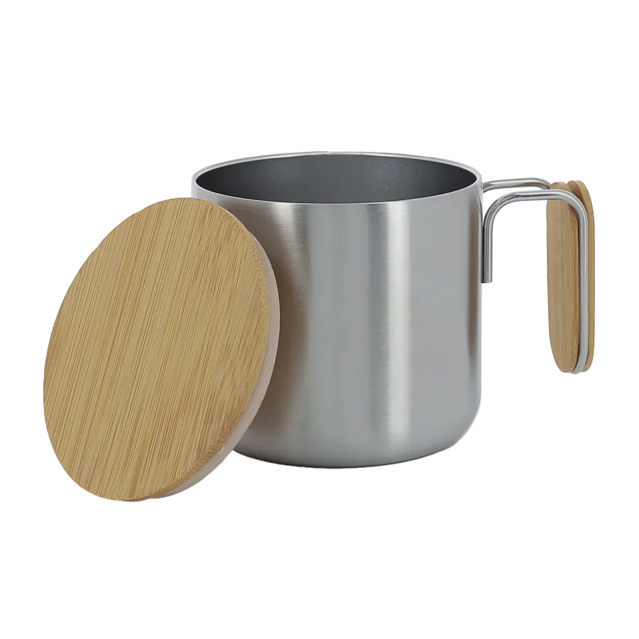 Vue 3 de Mug inox bambou 35cl