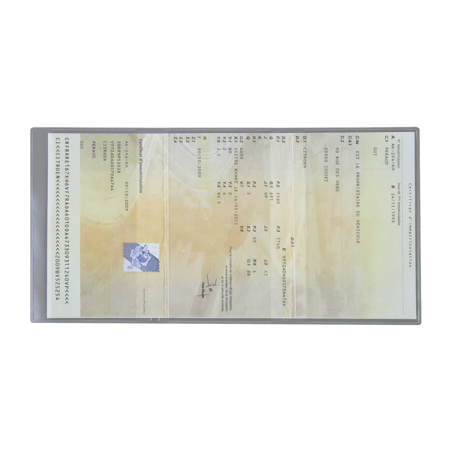 Vue 4 de Porte-carte grise pvc velours