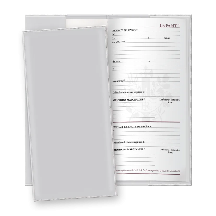 Couv livret de fam. pvc mat