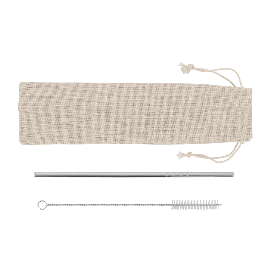 Vue 2 de Set etui 1 paille et goupillon