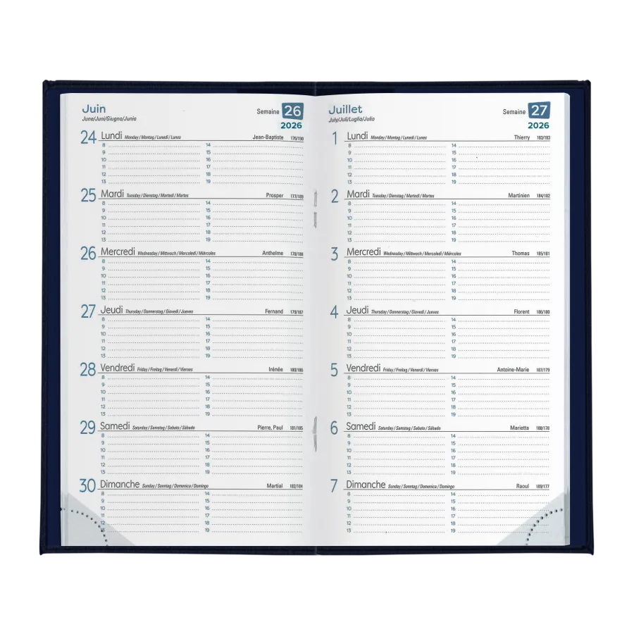 Vue 2 de Agenda 15 j pvc imitation cuir