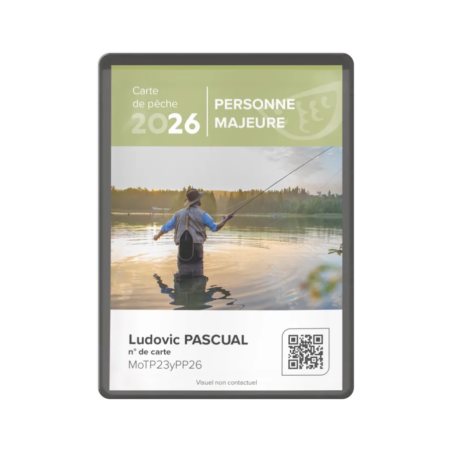 Vue 2 de Etui carte pêche pvc imit cuir