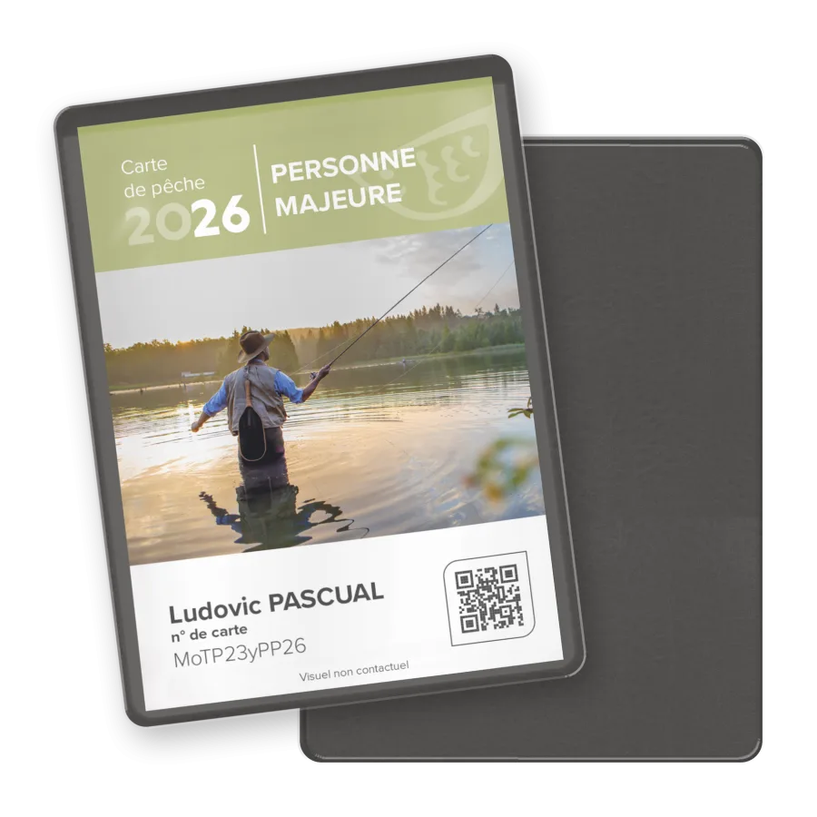 Etui carte pêche pvc imit cuir