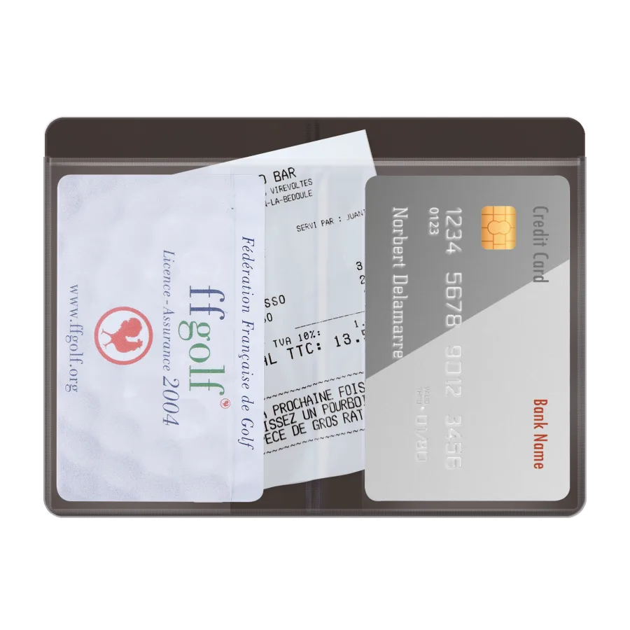 Vue 2 de Etui 2 cartes pvc gomme verni