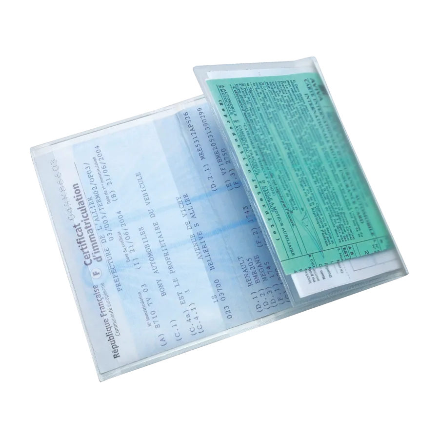 Porte-carte grise pvc standard