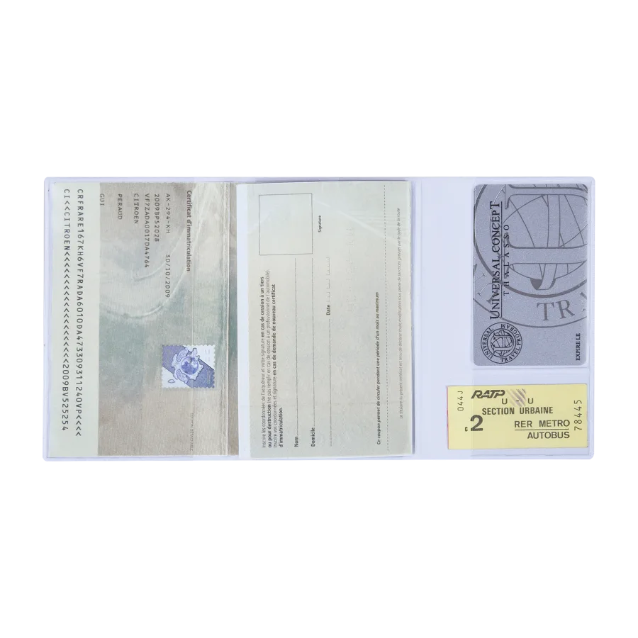 Vue 2 de Porte-carte grise pvc stand.