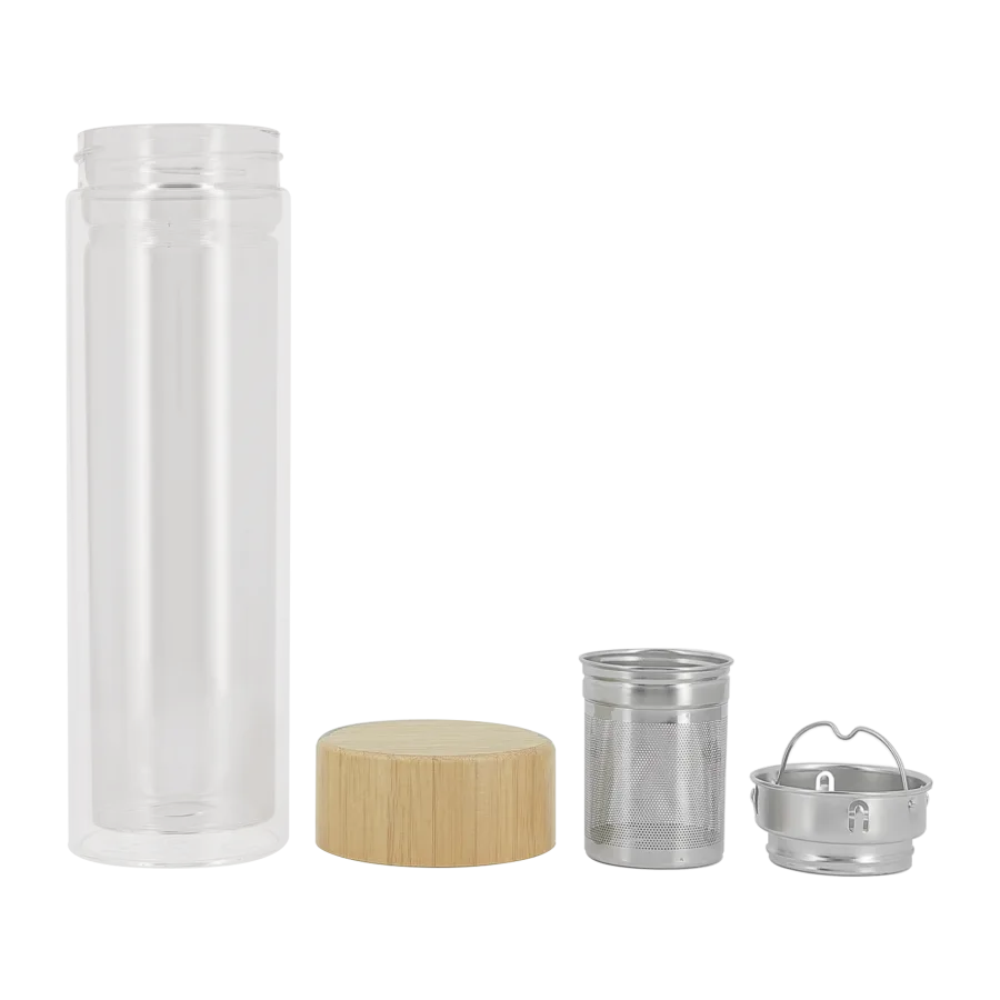 Vue 4 de Gourde en verre infuseur 450ml