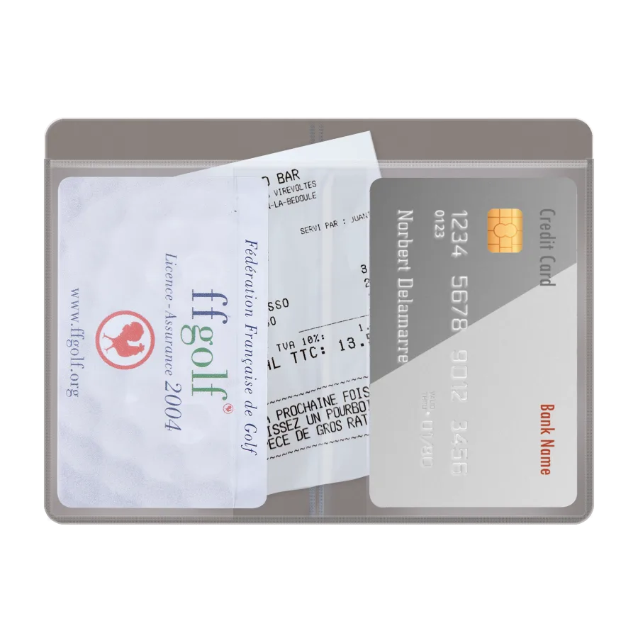 Vue 2 de Etui 2 cartes pvc velours