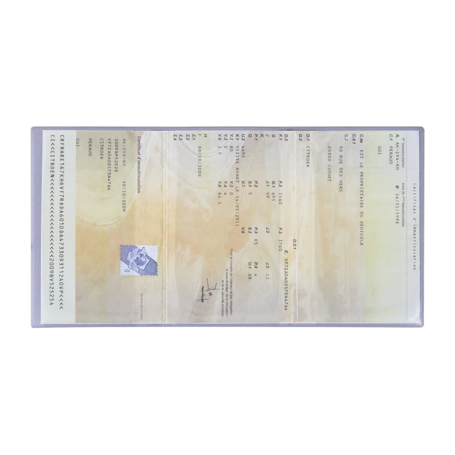 Vue 2 de Porte-carte grise pvc marbre