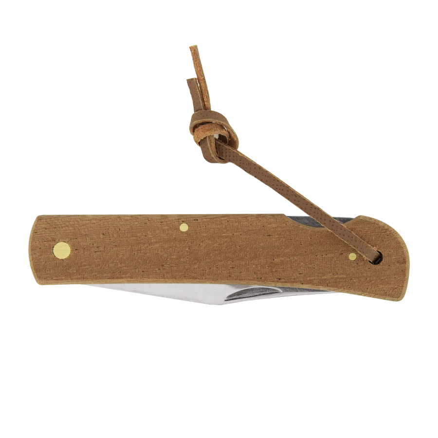 Vue 3 de Couteau bois avec cran d'arret