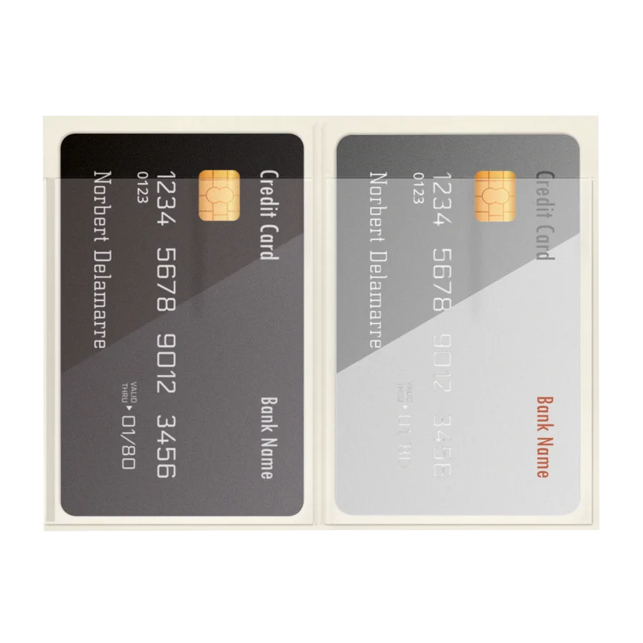 Vue 5 de Etui 2 cartes pvc mat