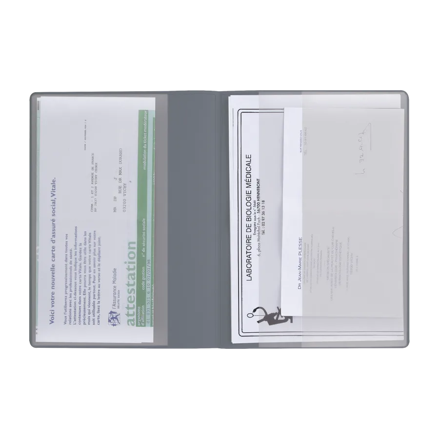 Vue 4 de Pochette sante 3 p pvc velours