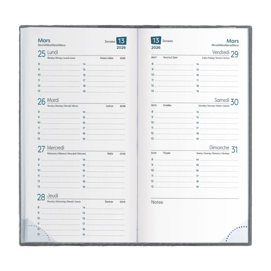 Vue 5 de Agenda 8 j pvc gomme marbre