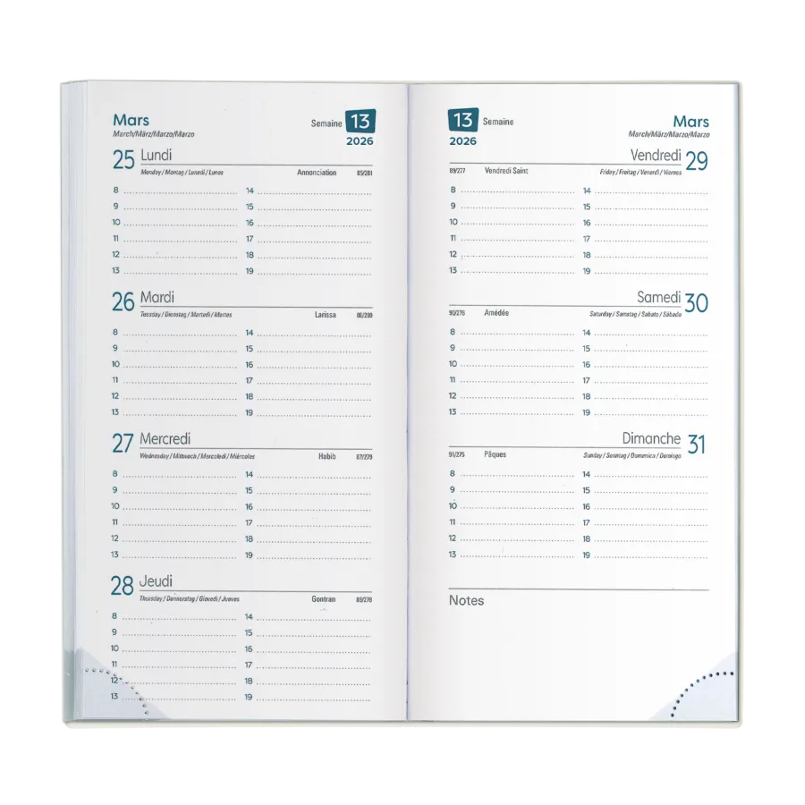 Vue 5 de Agenda 8 j pvc standard