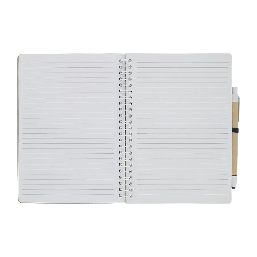 Vue 3 de Carnet spirale adhesif / stylo