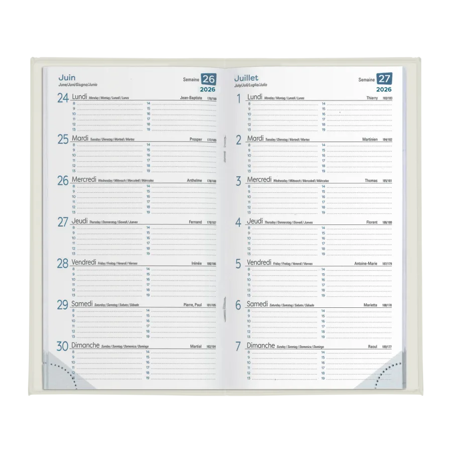Vue 2 de Agenda 15 j pvc mat