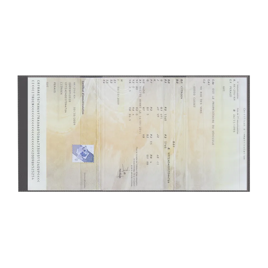Vue 2 de Porte-carte grise imit cuir