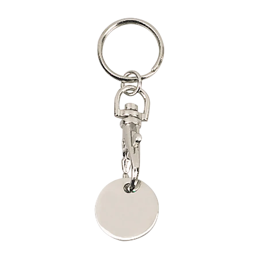 Vue 2 de Porte-cles jeton metal lisse