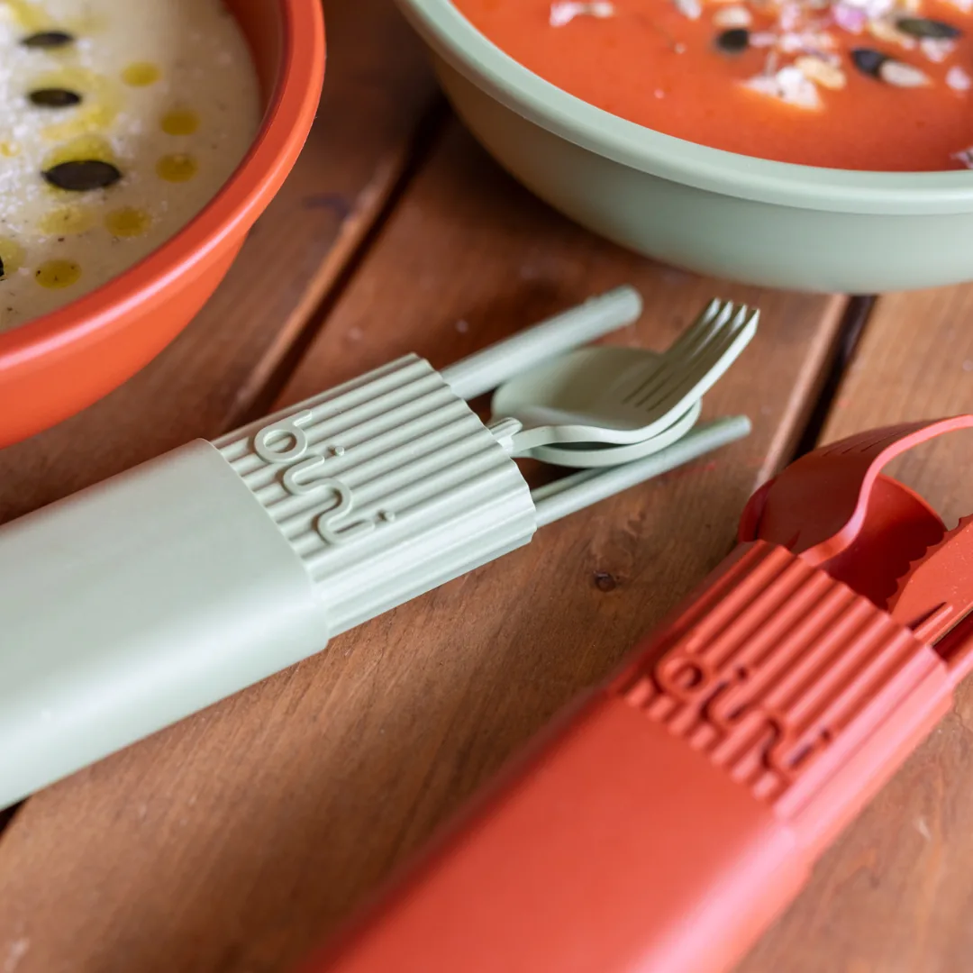 Vue 2 de Kit couverts réutilisables bio-sourcé Made in France