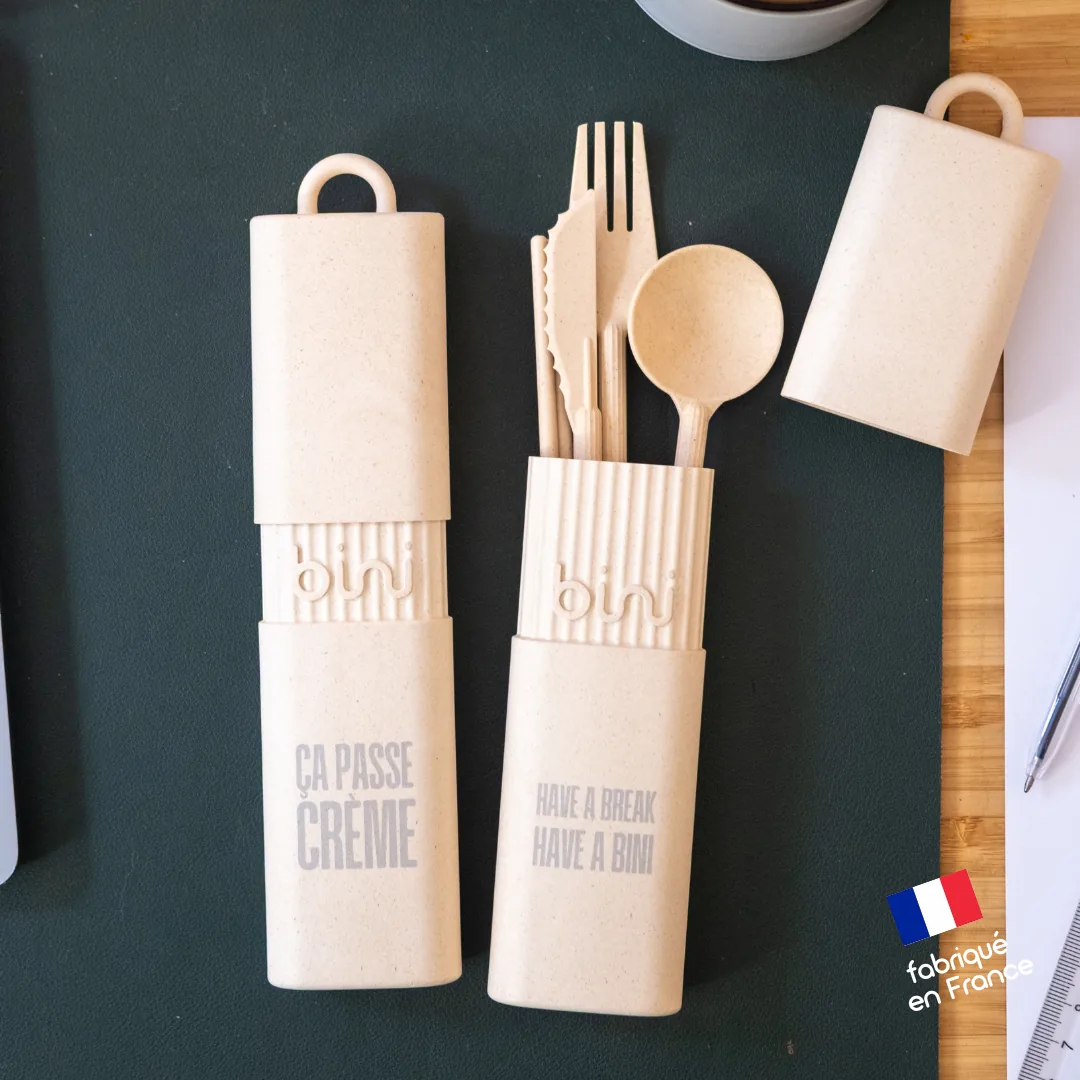 Vue 6 de Kit couverts réutilisables bio-sourcé Made in France