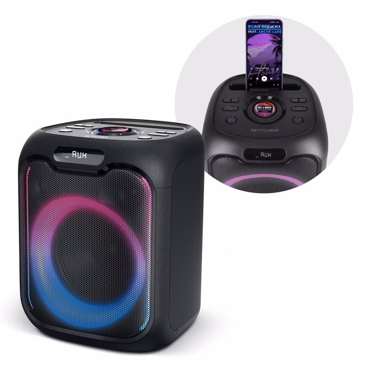 Vue 9 de M-1803 | Enceinte de fête Muse avec microphone 150W