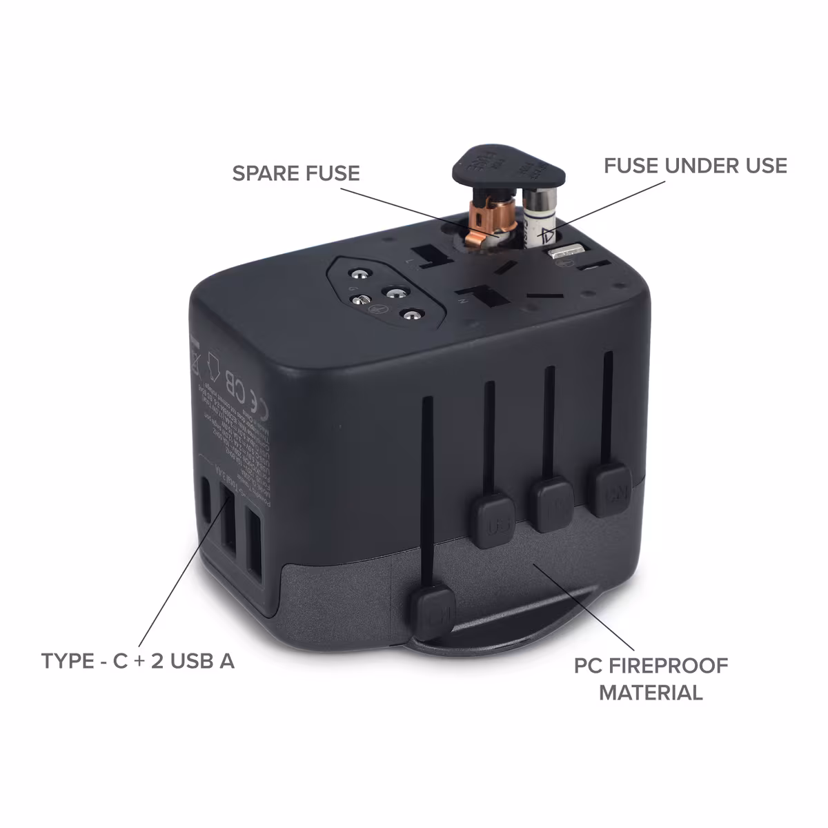 Vue 13 de 4030 | Adaptateur de voyage PowerPro en plastique recyclé
