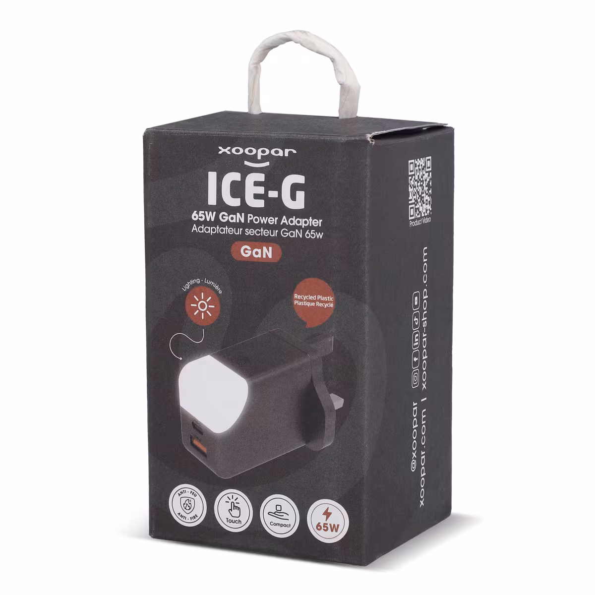 Vue 11 de Adaptateur secteur Xoopar ICE-G 65 W GaN avec prise britannique