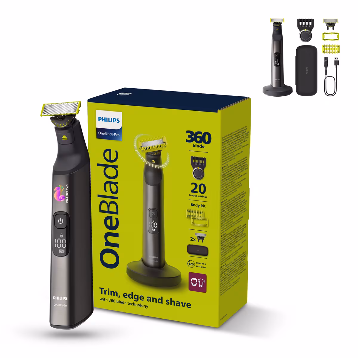 QP6652/61 Philips OneBlade Pro 360 Visage + Corps Tondeuse