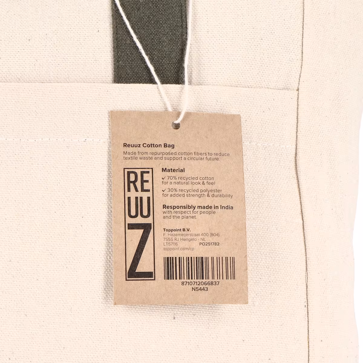 Vue 7 de Sac carrier Canvas InSideOut Reuuz 33 x 42 x 10 cm