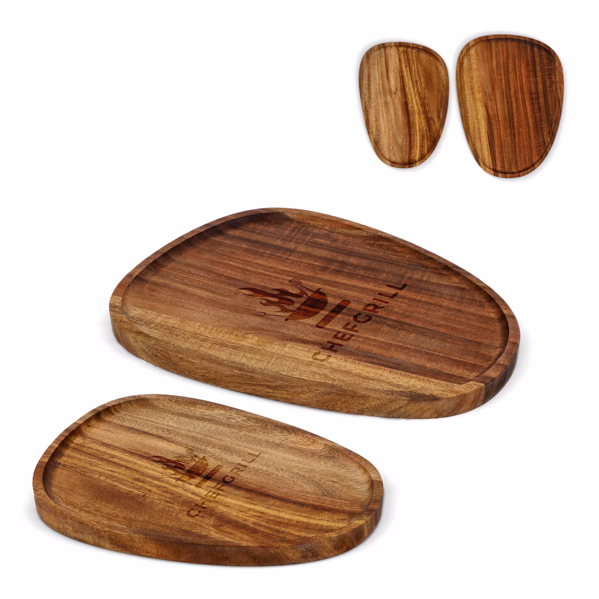 Vue 7 de InSideOut 2 paquets de plateaux en bois de forme organique