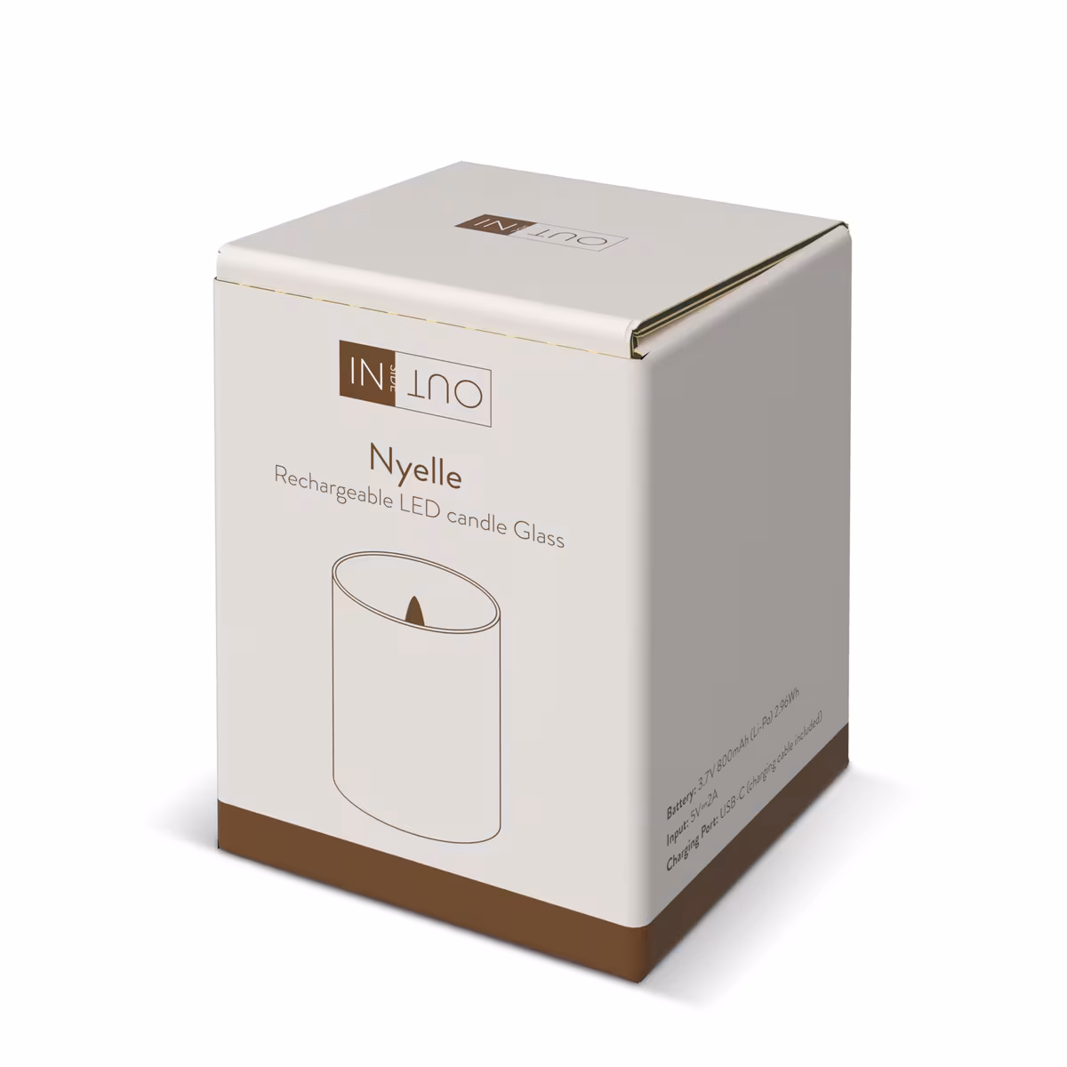 Vue 4 de Bougie rechargeable à l'huile de cire et LED Nyelle dans un verre