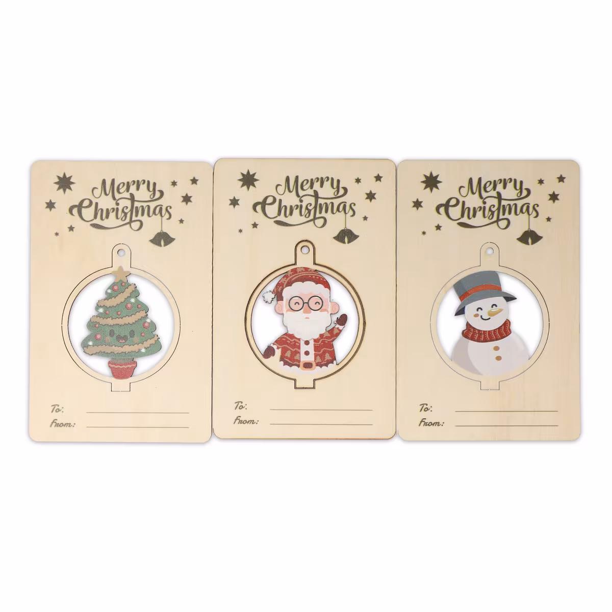 Vue 6 de InSideOut Ornement de Noël en bois set de 3