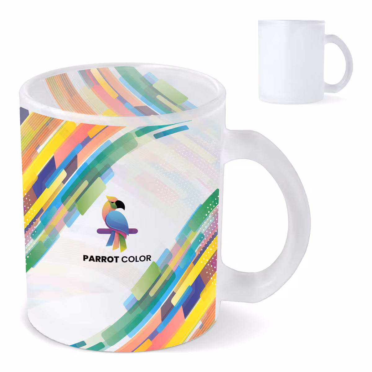 Vue 7 de Mug en verre dépoli subli Mallorca 335ml