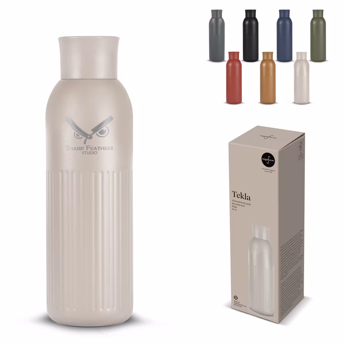 Vue 10 de Sagaform Tekla Bouteille en acier avec bouchon poussoir (recyclé) 500 ml